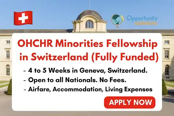 OHCHR Minorities Fellowship in Switzerland (Fully Funded)
