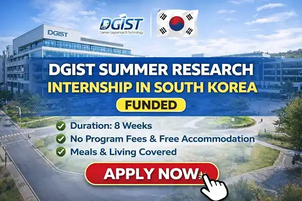 DGIST Summer Research Internship in South Korea (Funded)